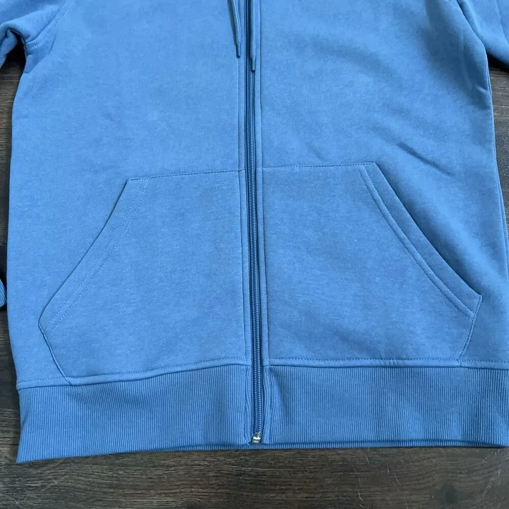 True Religion Hoodie Mens Size Small Blue Zip Up Buddha Horseshoe Logo NWT Y2K